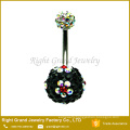 Shamballa Ball 316L Surgical Steel Belly Rings Navel Bar Body Jewellery